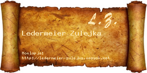 Ledermeier Zulejka névjegykártya